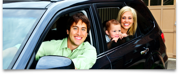 Family in automobile